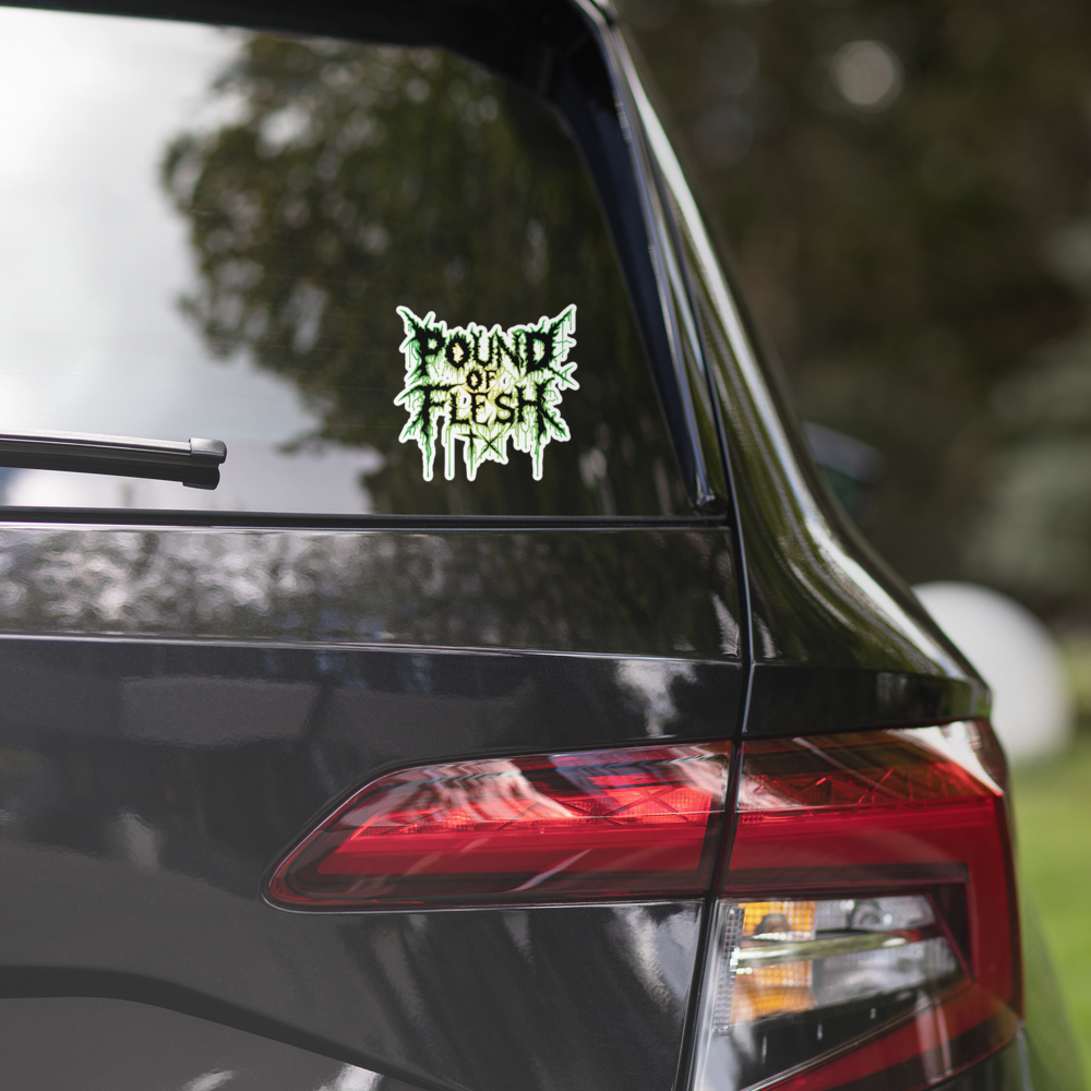 Green Pound Of Flesh TX Logo Sticker